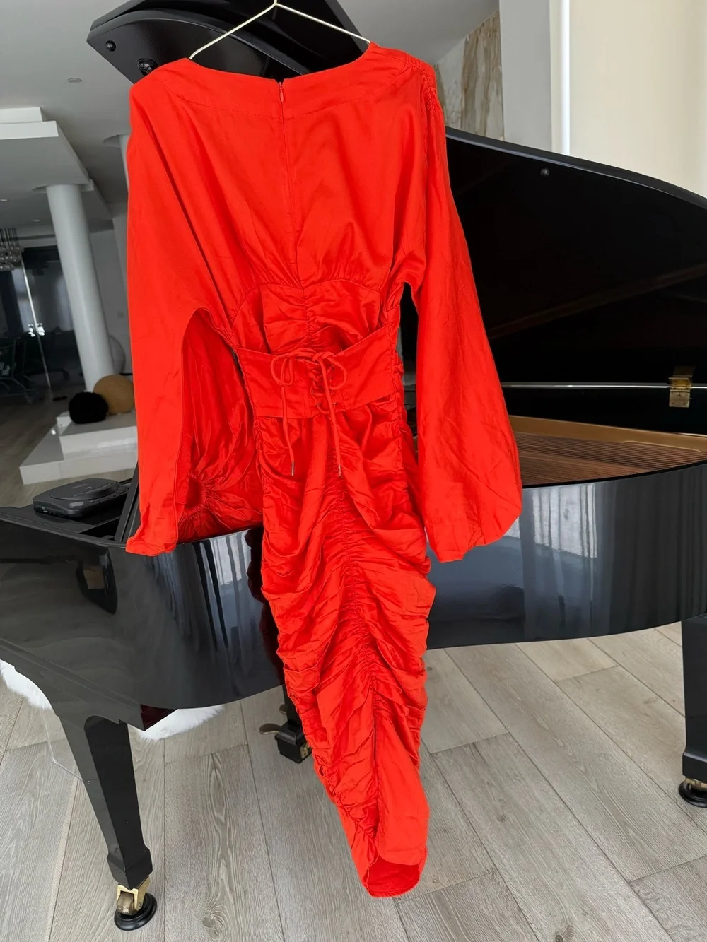ANDREA IYAMAH Long Sleeve V-Neck Ruched Dress, can fit small-medium - Picture 5 of 16